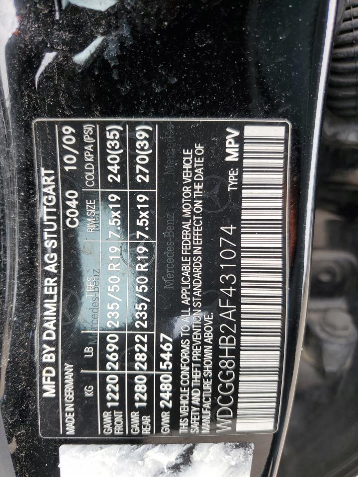 WDCGG8HB2AF431074 2010 Mercedes-Benz Glk 350 4Matic