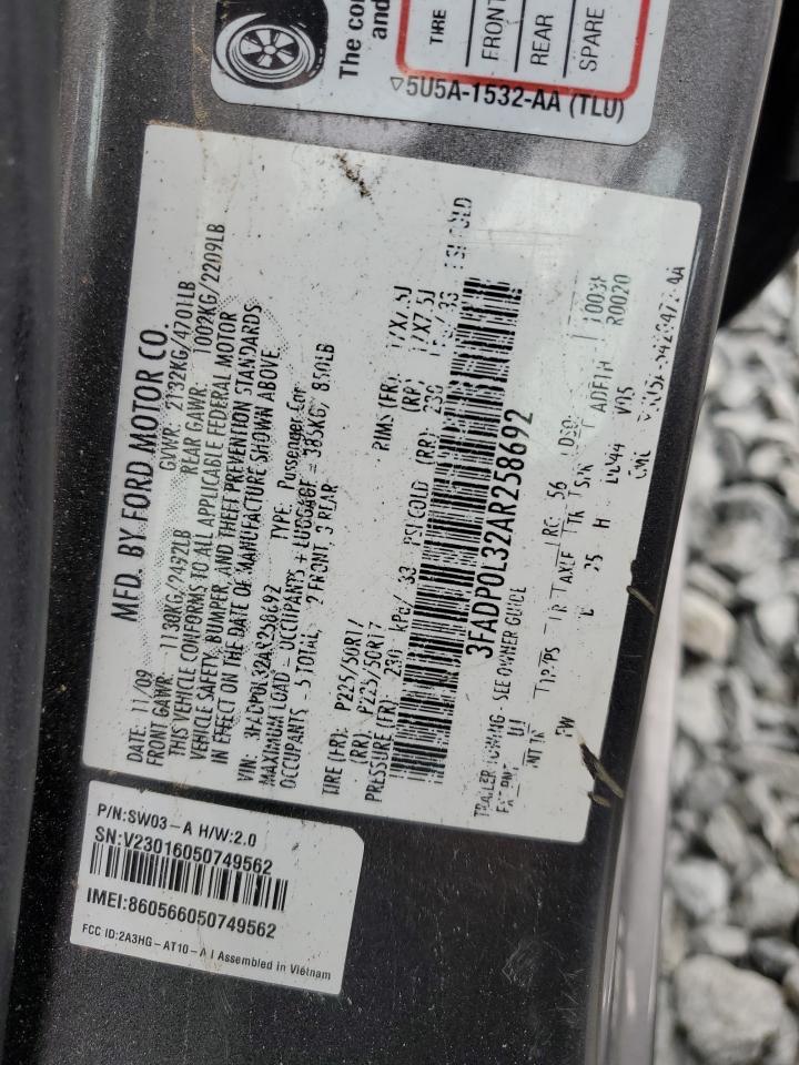 3FADP0L32AR258692 2010 Ford Fusion Hybrid