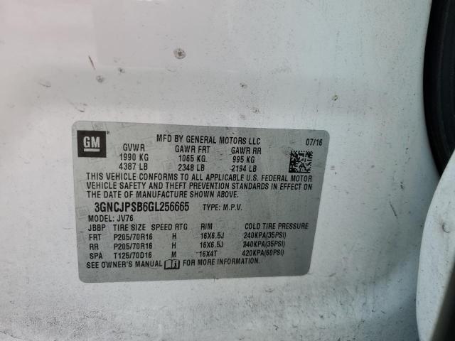 2016 Chevrolet Trax 1Lt VIN: 3GNCJPSB6GL256665 Lot: 51544814