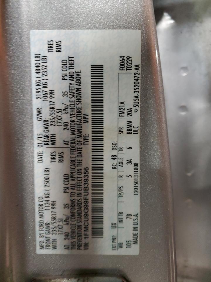 1FMCU9G99FUB39356 2015 Ford Escape Se