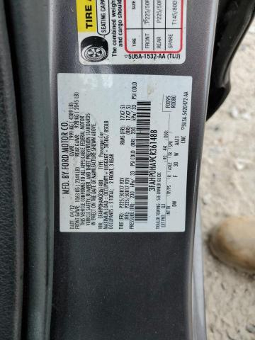 2012 Ford Fusion Se VIN: 3FAHP0HA9CR361488 Lot: 49699714