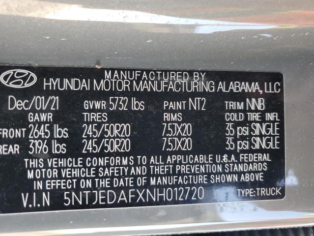 2022 HYUNDAI SANTA CRUZ - 5NTJEDAFXNH012720