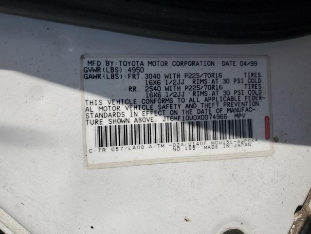 1999 Lexus Rx 300 VIN: JT6HF10U0X0074966 Lot: 52329794