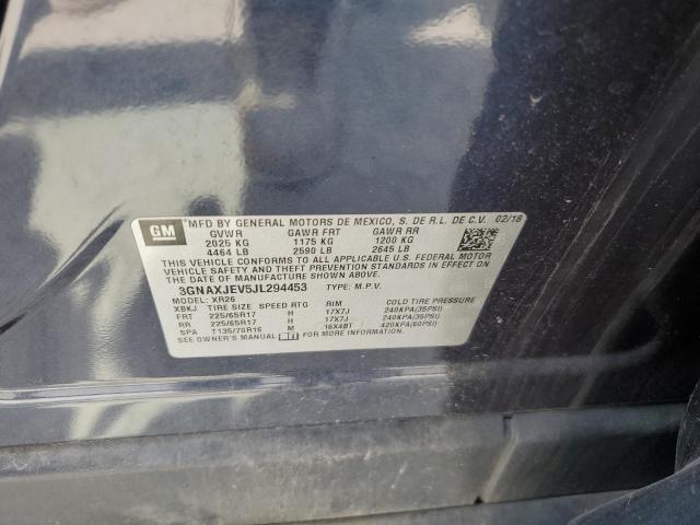 2018 Chevrolet Equinox Lt VIN: 3GNAXJEV5JL294453 Lot: 51598374