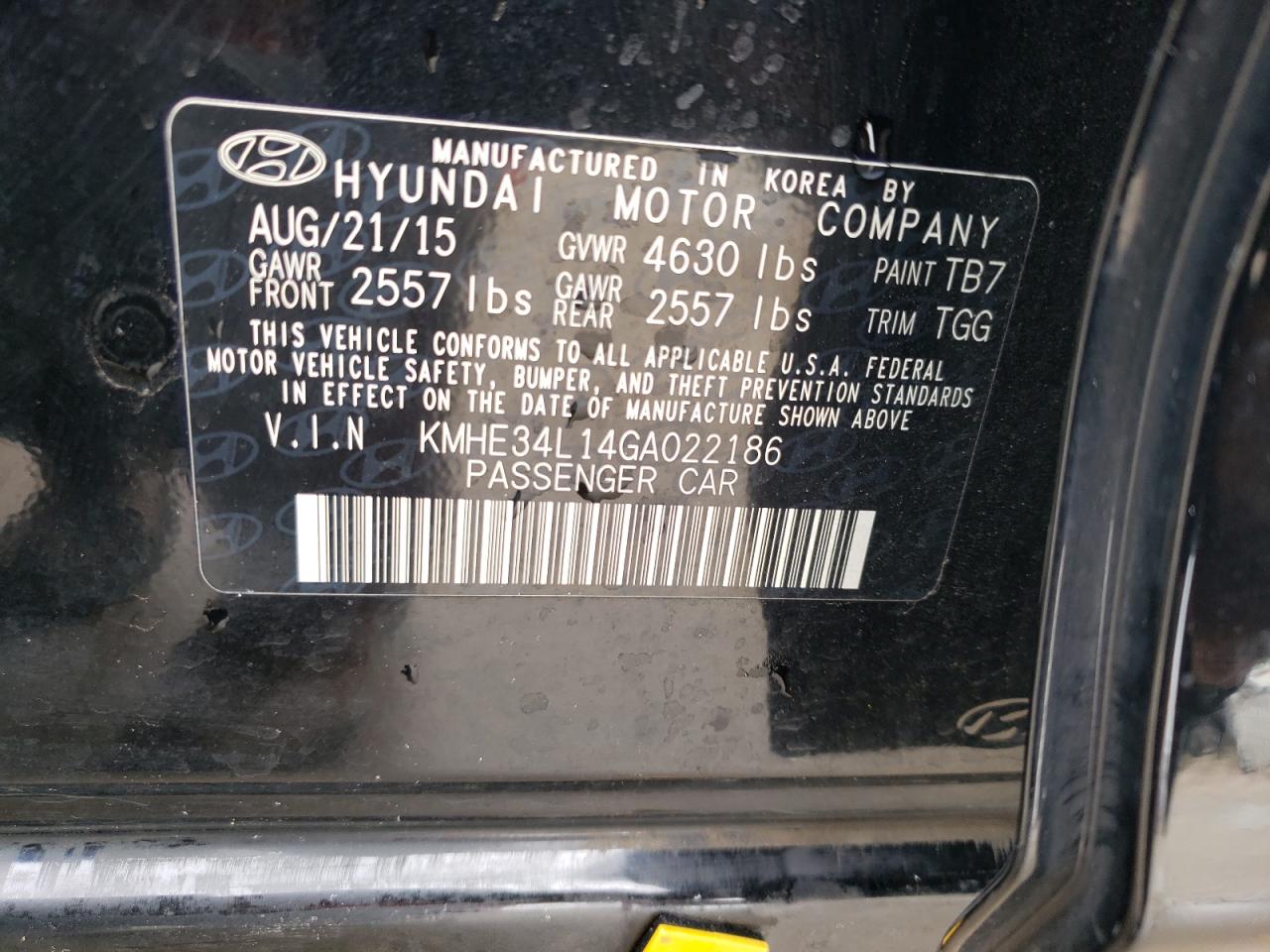 2016 Hyundai Sonata Hybrid vin: KMHE34L14GA022186