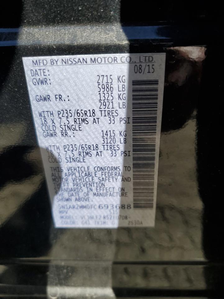 5N1AR2MM0FC693688 2015 Nissan Pathfinder S