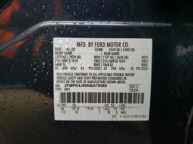 2022 Ford Edge Sel VIN: 2FMPK4J98NBA79089 Lot: 48747354