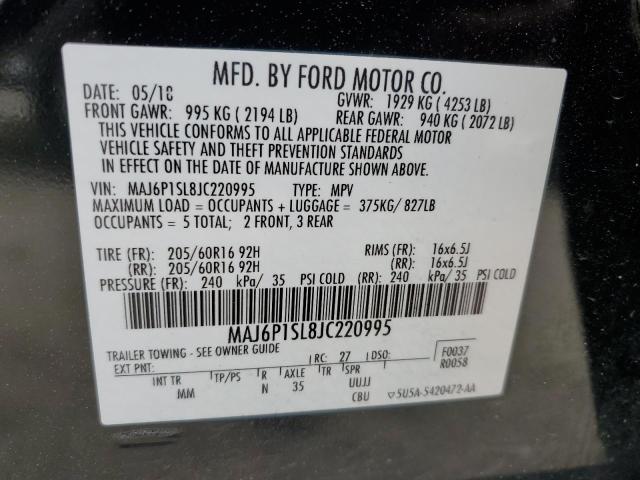 2018 Ford Ecosport S VIN: MAJ6P1SL8JC220995 Lot: 51148764