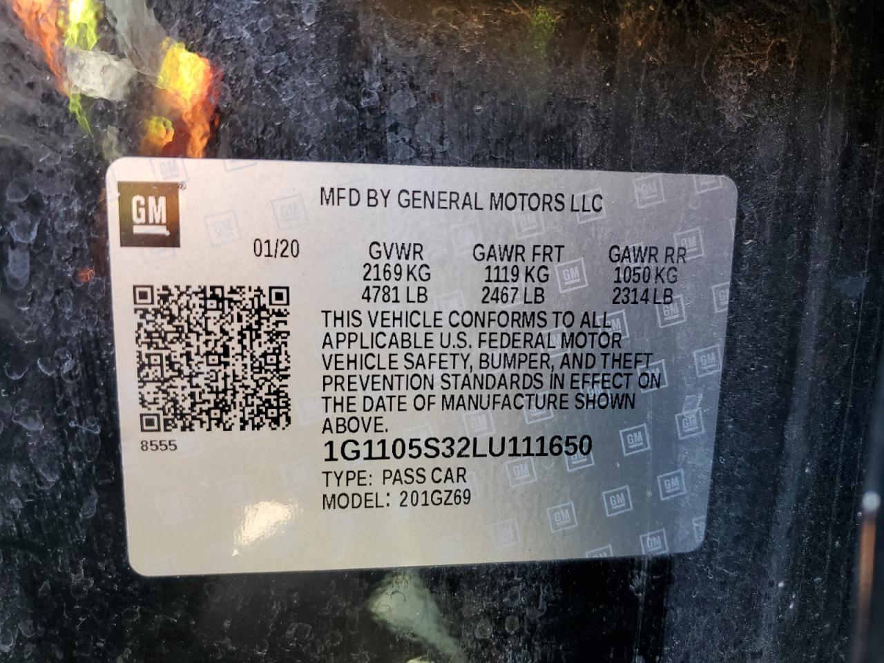 1G1105S32LU111650 2020 Chevrolet Impala Premier