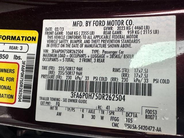Lot #2484592767 2013 FORD FUSION SE salvage car