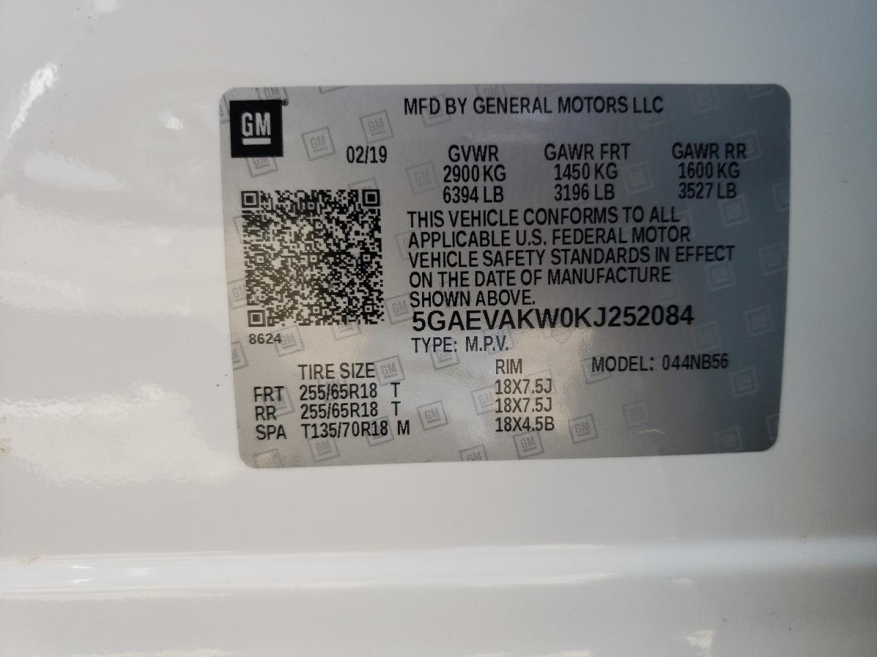 5GAEVAKW0KJ252084 2019 Buick Enclave Essence