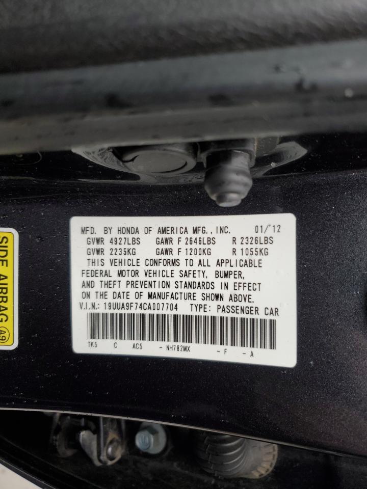 19UUA9F74CA007704 2012 Acura Tl