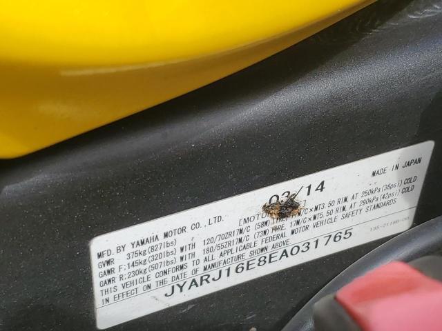 2014 YAMAHA YZFR6 JYARJ16E8EA031765