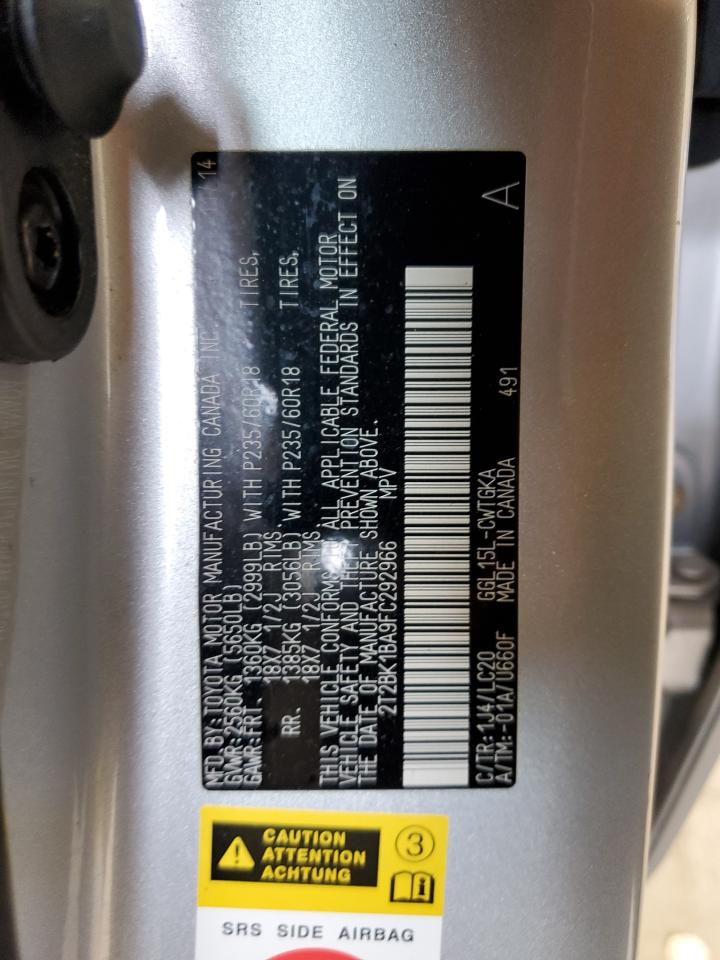 2T2BK1BA9FC292966 2015 Lexus Rx 350 Base