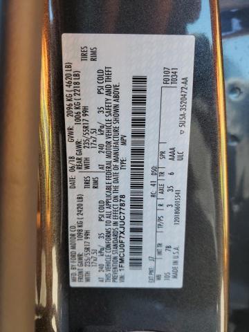 2018 Ford Escape S VIN: 1FMCU0F7XJUC77878 Lot: 51443154