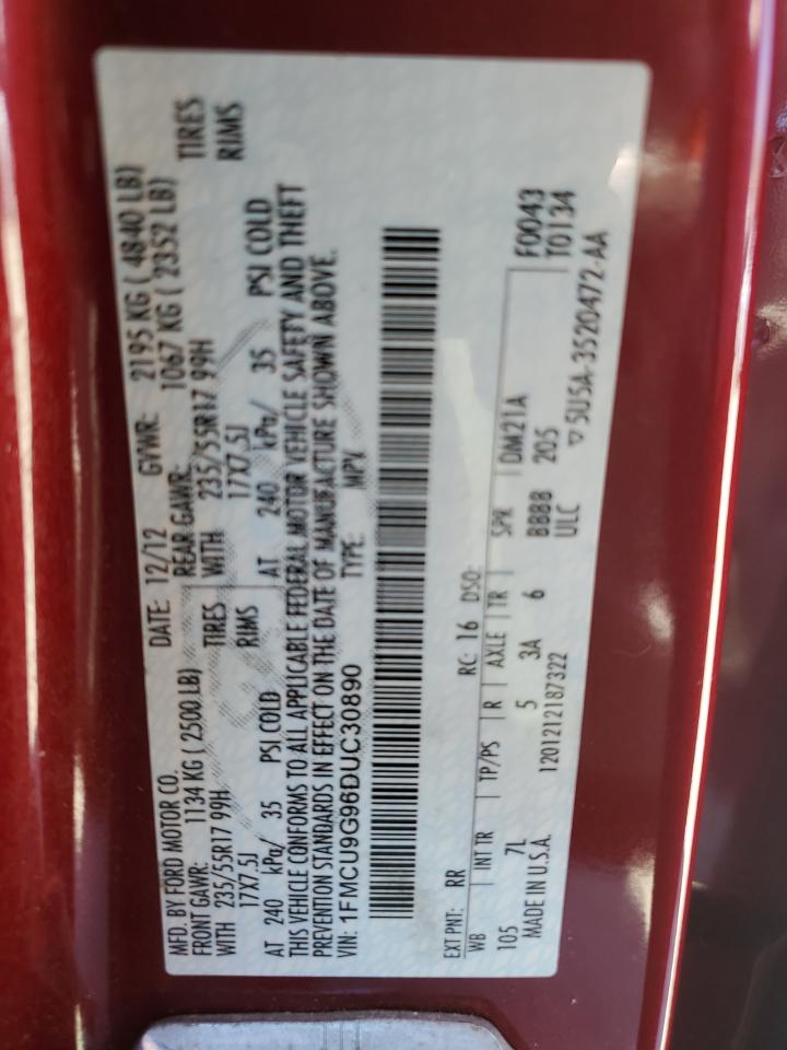 1FMCU9G96DUC30890 2013 Ford Escape Se