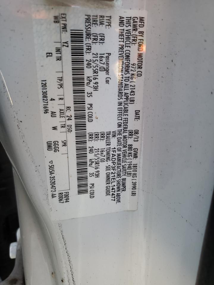 1FADP3F21EL147477 2014 Ford Focus Se