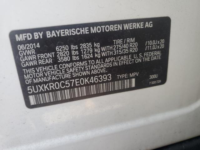 VIN 5UXKR0C57E0K46393 2014 BMW X5, Xdrive35I no.13