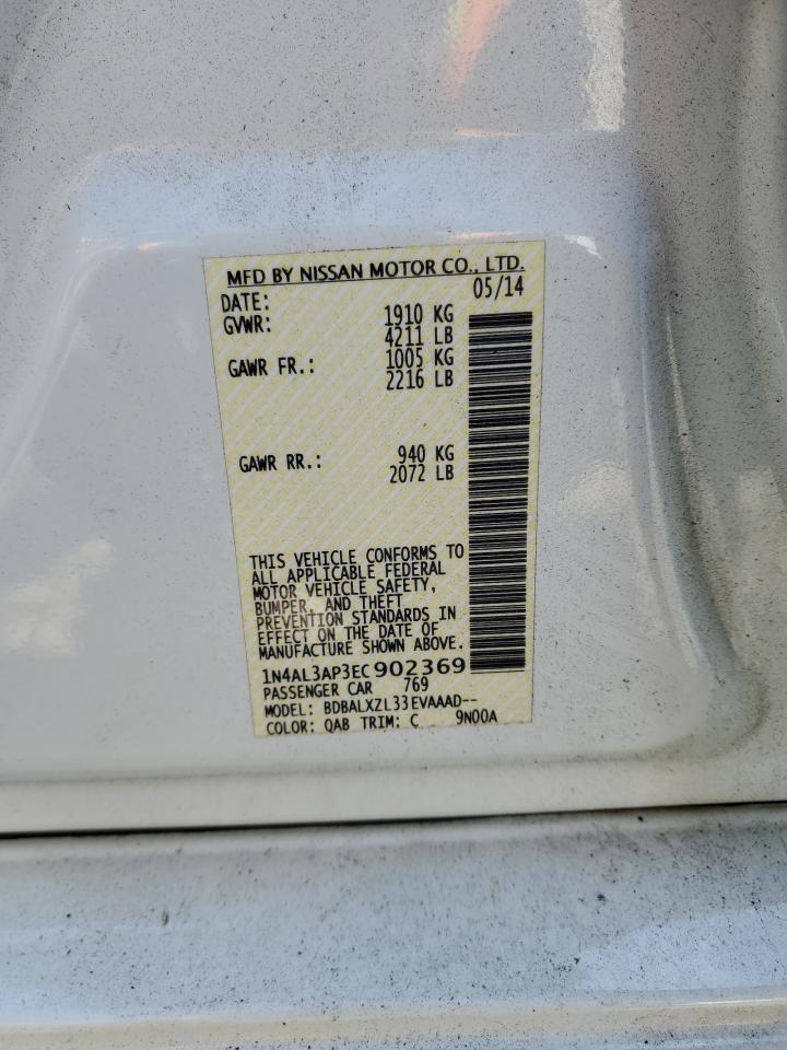 2014 Nissan Altima 2.5 vin: 1N4AL3AP3EC902369