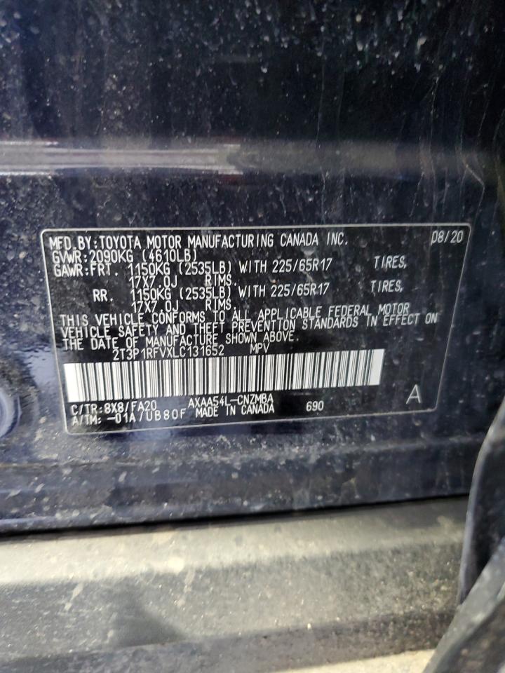 2T3P1RFVXLC131652 2020 Toyota Rav4 Xle