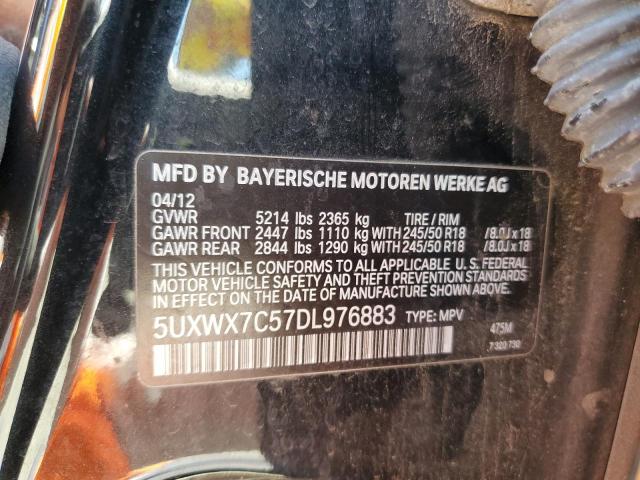 2013 BMW X3 xDrive35I VIN: 5UXWX7C57DL976883 Lot: 49108614