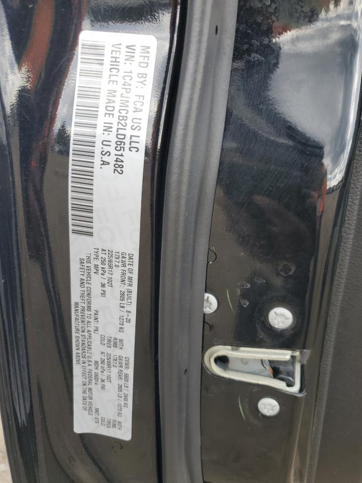 1C4PJMCB2LD651482 2020 Jeep Cherokee Latitude