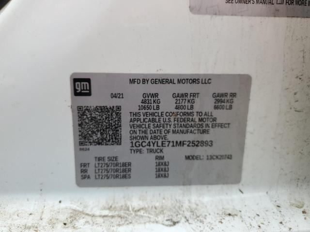 2021 Chevrolet Silverado K2500 Heavy Duty VIN: 1GC4YLE71MF252893 Lot: 52685704