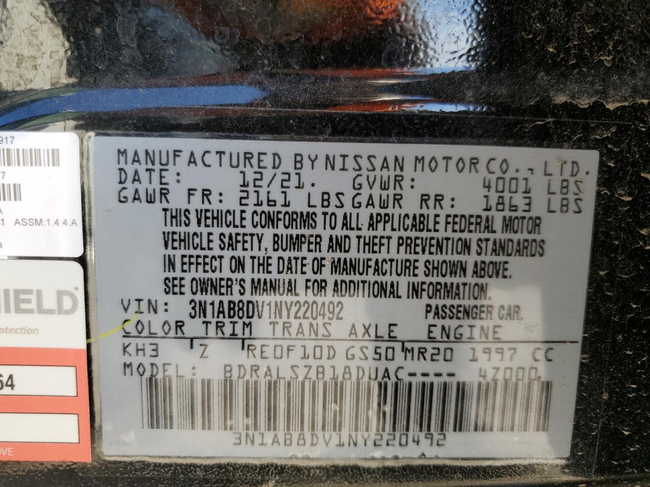 3N1AB8DV1NY220492 2022 Nissan Sentra Sr