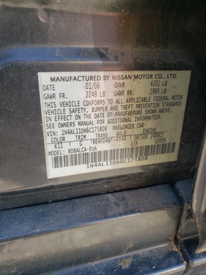 1N4AL11DX6C175808 2006 Nissan Altima S