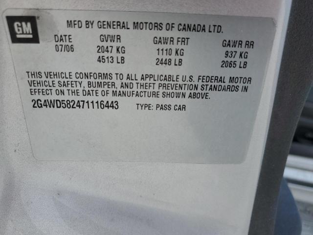 2007 Buick Lacrosse Cxl VIN: 2G4WD582471116443 Lot: 49977474