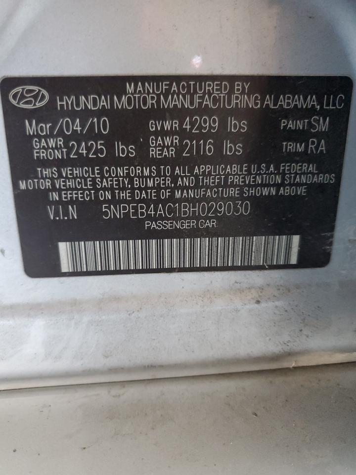 5NPEB4AC1BH029030 2011 Hyundai Sonata Gls