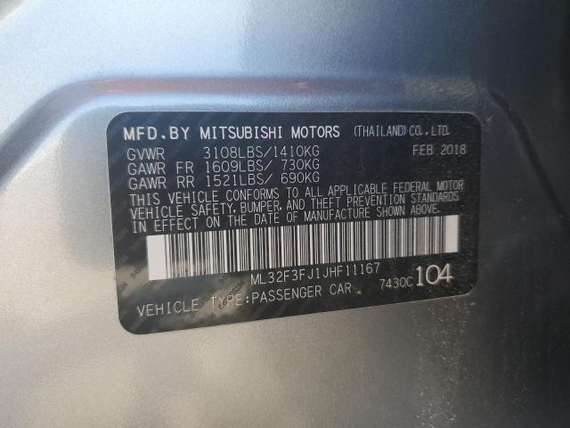 2018 Mitsubishi Mirage G4 Es VIN: ML32F3FJ1JHF11167 Lot: 51350334