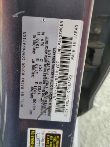 2008 Mazda 3 Hatchback VIN: JM1BK344281185207 Lot: 51761214