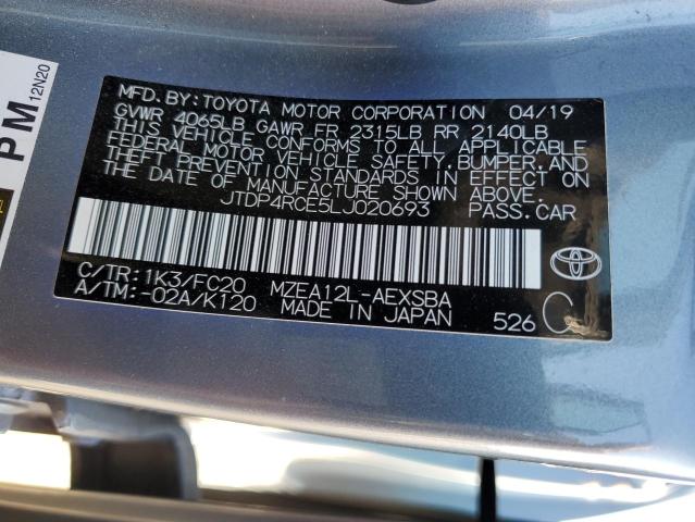 2020 Toyota Corolla Se VIN: JTDP4RCE5LJ020693 Lot: 51733664