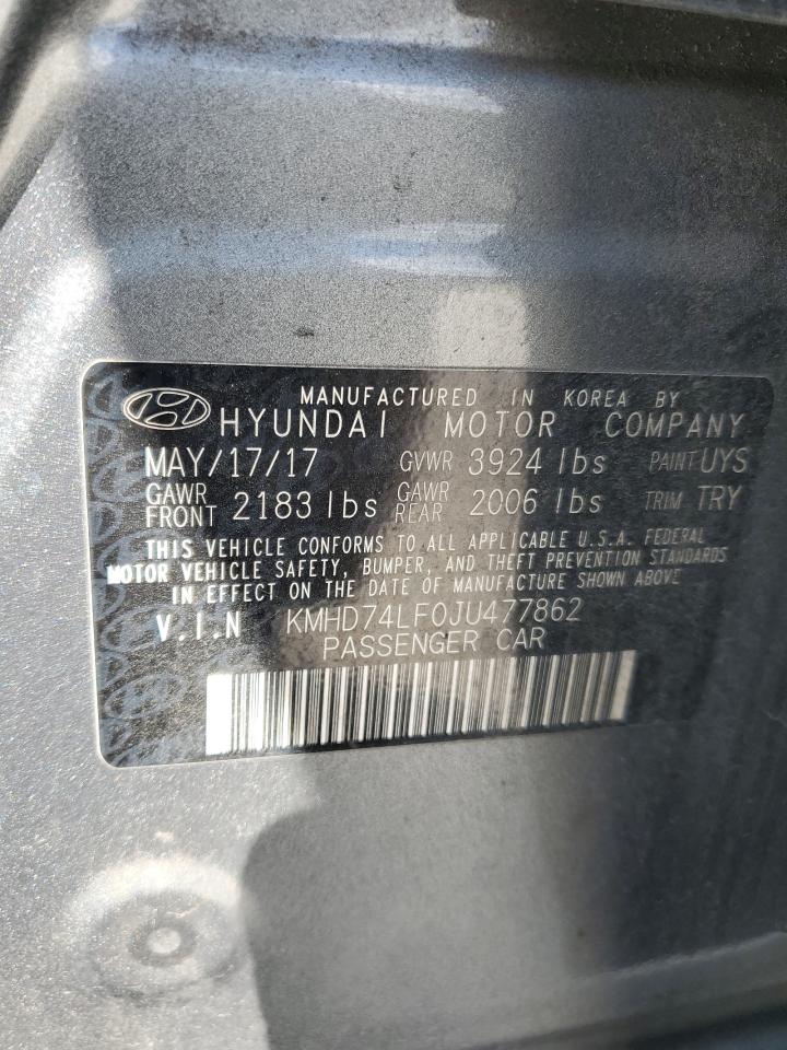 KMHD74LF0JU477862 2018 Hyundai Elantra Se