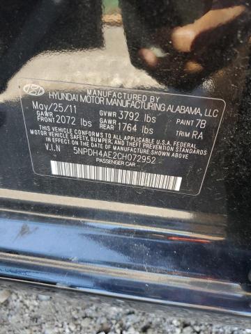 2012 Hyundai Elantra Gls VIN: 5NPDH4AE2CH072952 Lot: 49364274