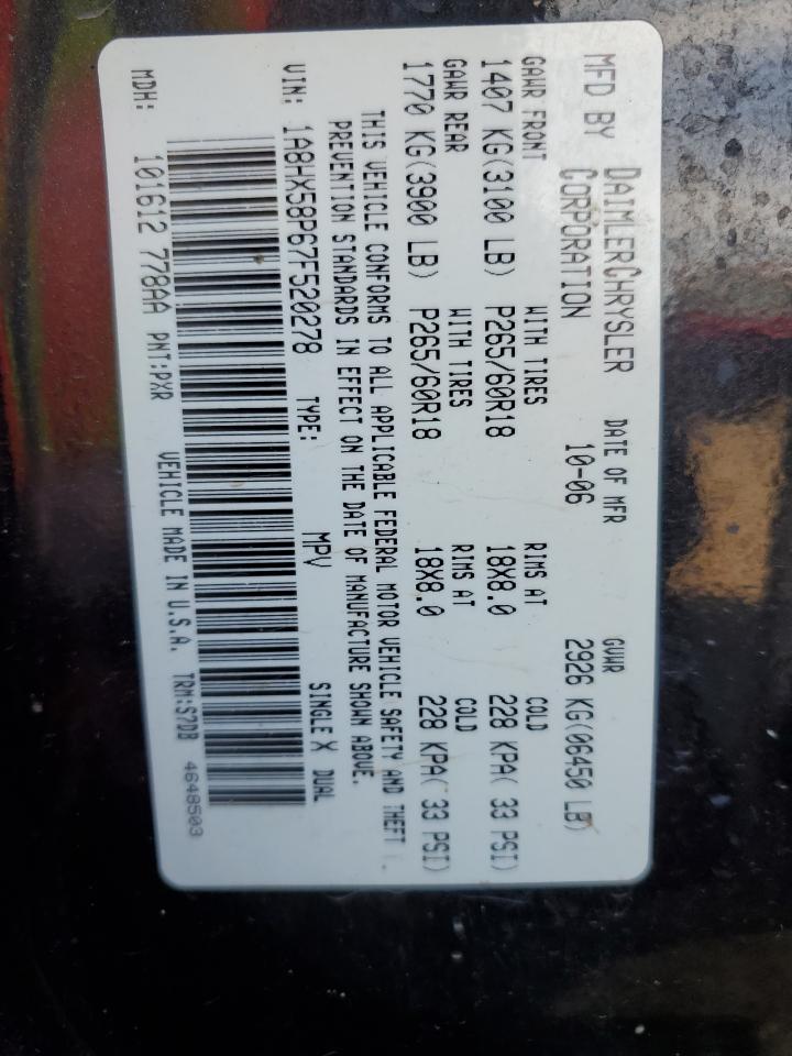 1A8HX58P67F520278 2007 Chrysler Aspen Limited