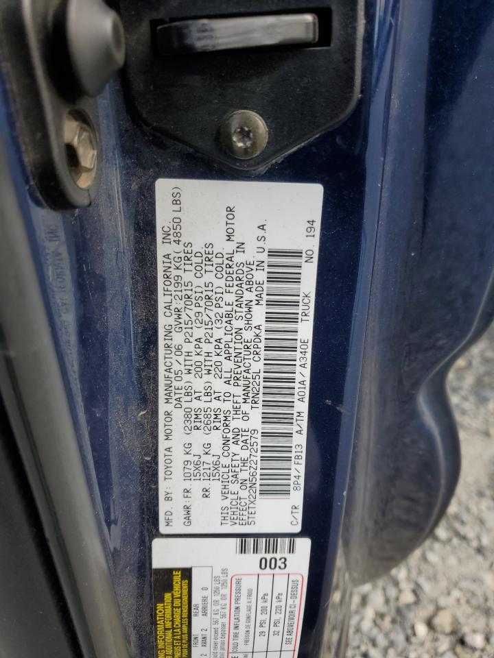 5TETX22N56Z272579 2006 Toyota Tacoma Access Cab