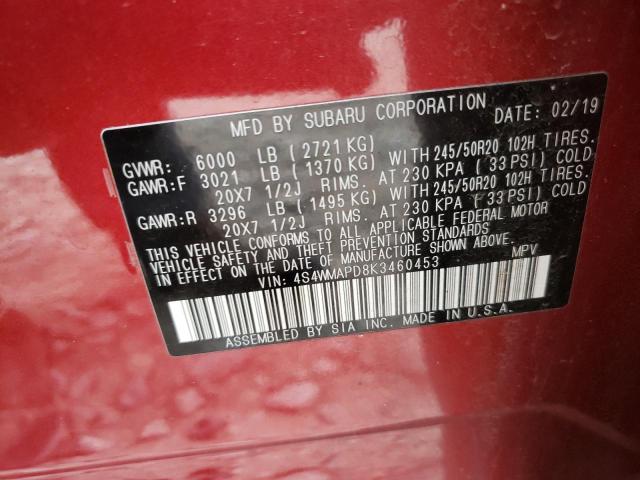 2019 SUBARU ASCENT LIM - 4S4WMAPD8K3460453