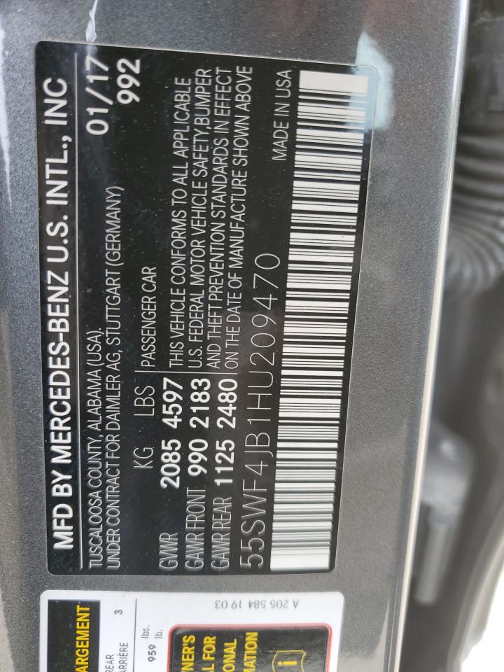 55SWF4JB1HU209470 2017 Mercedes-Benz C 300