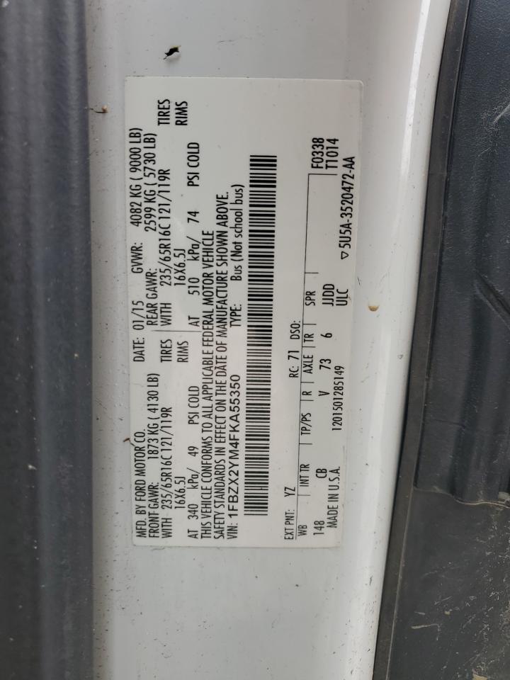 1FBZX2YM4FKA55350 2015 Ford Transit T-350