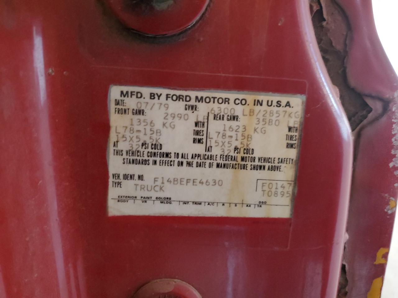 F14BEFE4630 1979 Ford F150