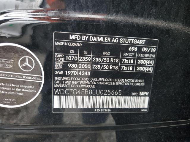 VIN WDCTG4EB8LU025665 2020 Mercedes-Benz GLA-Class,... no.12