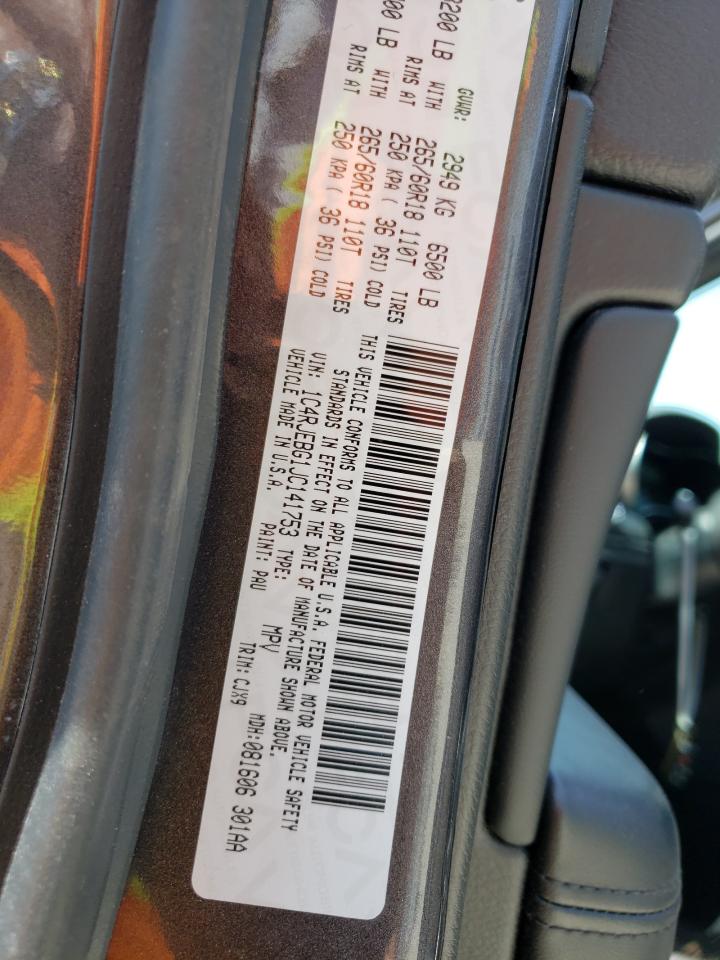 1C4RJEBG1JC141753 2018 Jeep Grand Cherokee Limited