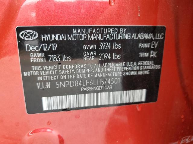 2020 Hyundai Elantra Sel VIN: 5NPD84LF6LH574501 Lot: 50549794