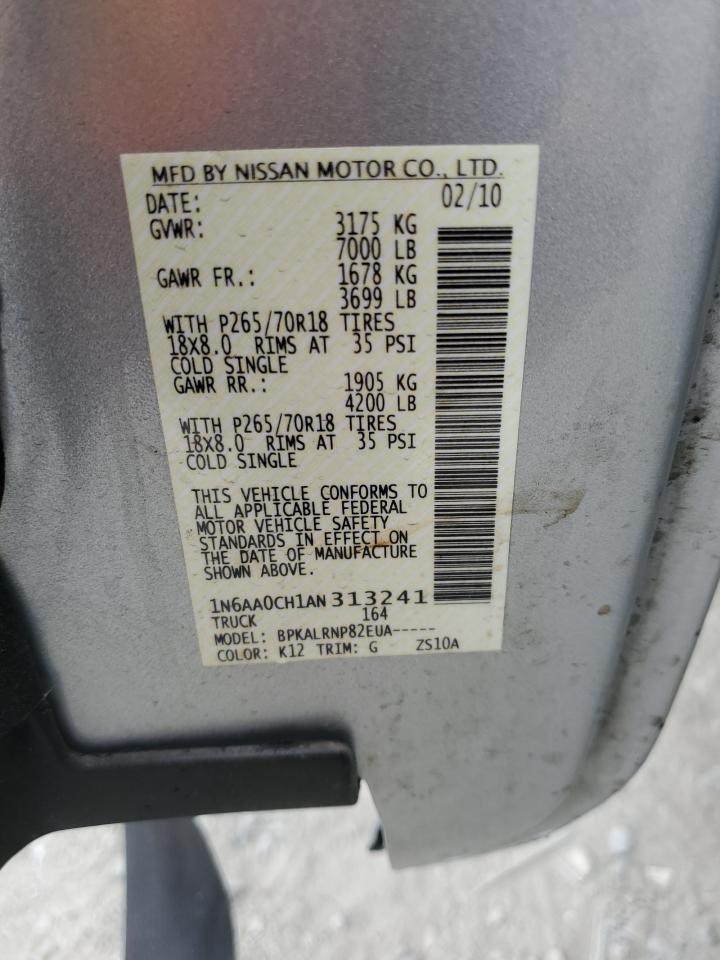 1N6AA0CH1AN313241 2010 Nissan Titan Xe