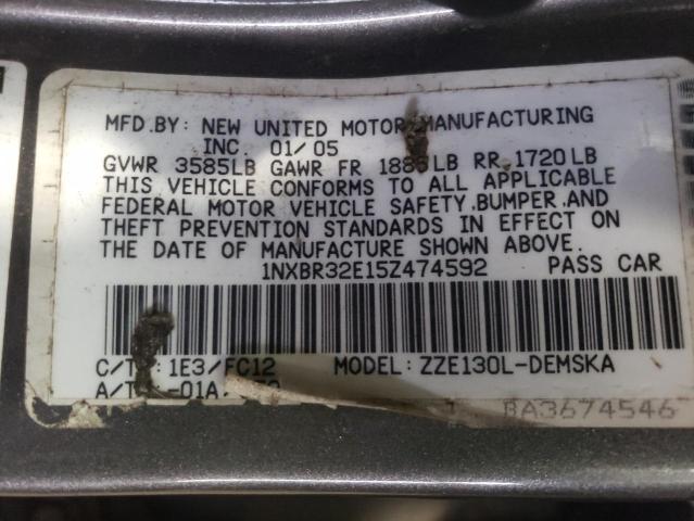 2005 Toyota Corolla Ce VIN: 1NXBR32E15Z474592 Lot: 52523824