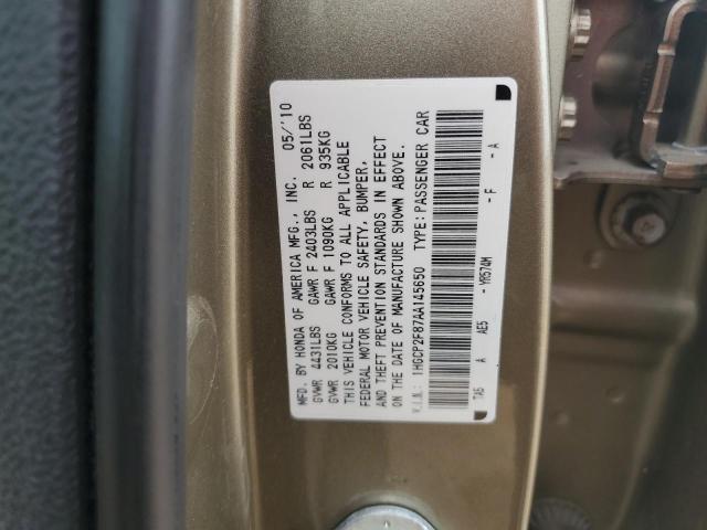 2010 Honda Accord Exl VIN: 1HGCP2F87AA145650 Lot: 51794604