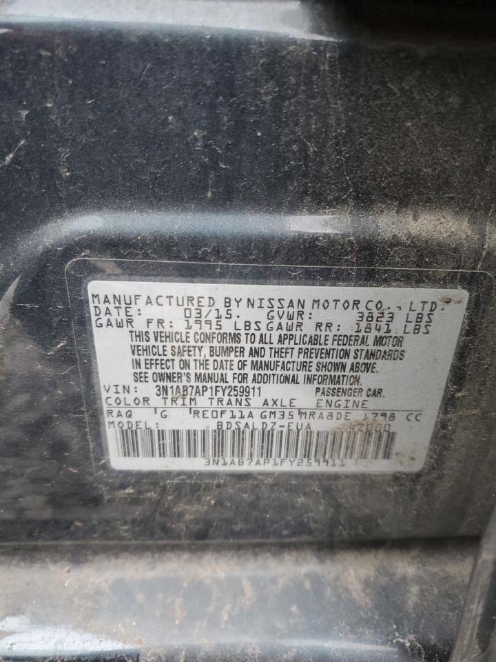 3N1AB7AP1FY259911 2015 Nissan Sentra S