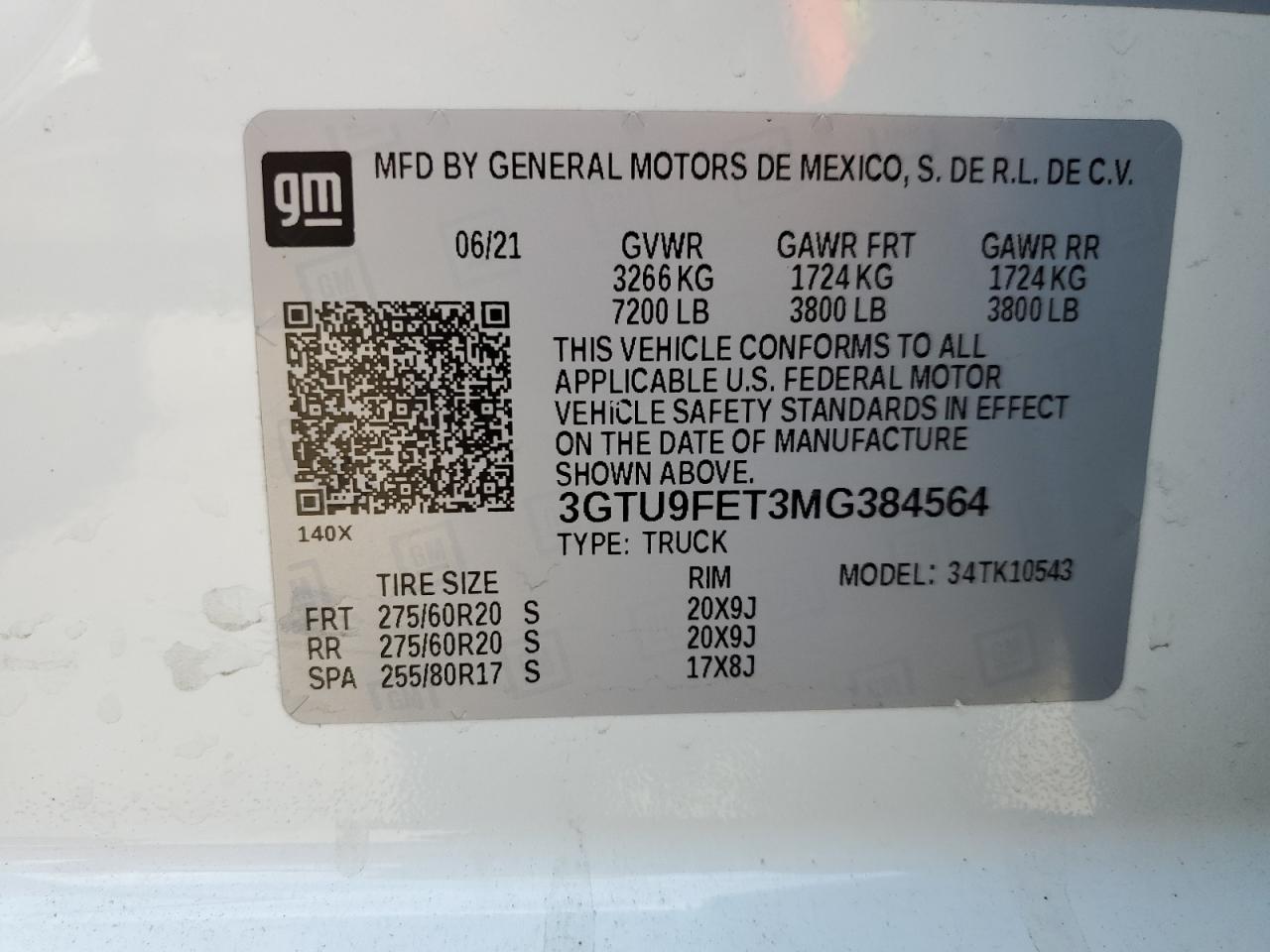 3GTU9FET3MG384564 2021 GMC Sierra K1500 Denali